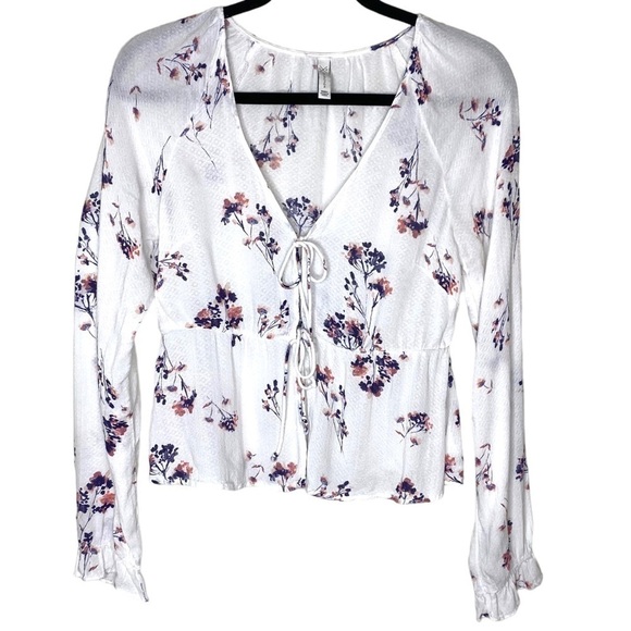 GENTLE Fawn Front Tie Lydia Floral Blouse - Picture 1 of 9